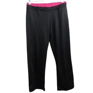 Danskin Now Black & Pink Color Block Drawstring Pants- Size: 12-14